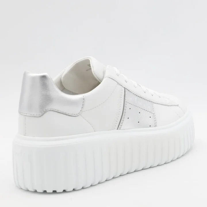 Hogan White And Silver Leather H Stripes Sneakers - Image 2