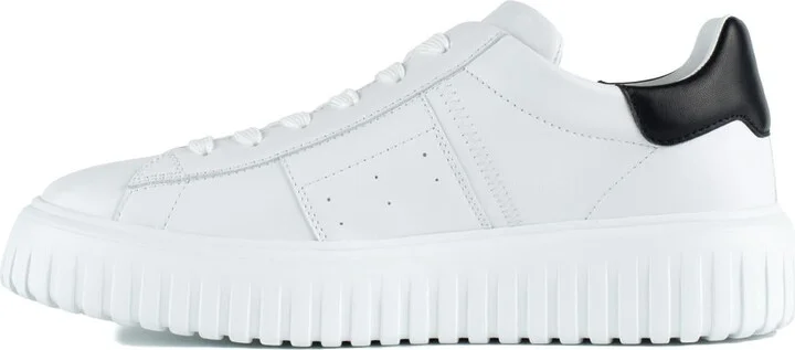 Hogan White H-Stripes Sneakers With Black Heel - Image 2