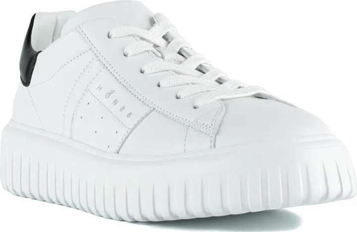 Hogan White H-Stripes Sneakers With Black Heel - Image 3