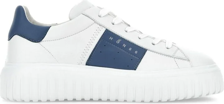Hogan White H-Stripes Sneakers With Blue Details - Image 2