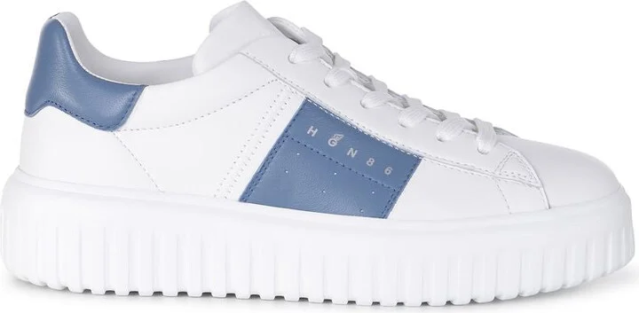 Hogan White H-Stripes Sneakers With Blue Details - Image 3
