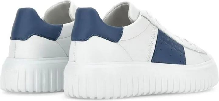 Hogan White H-Stripes Sneakers With Blue Details - Image 7