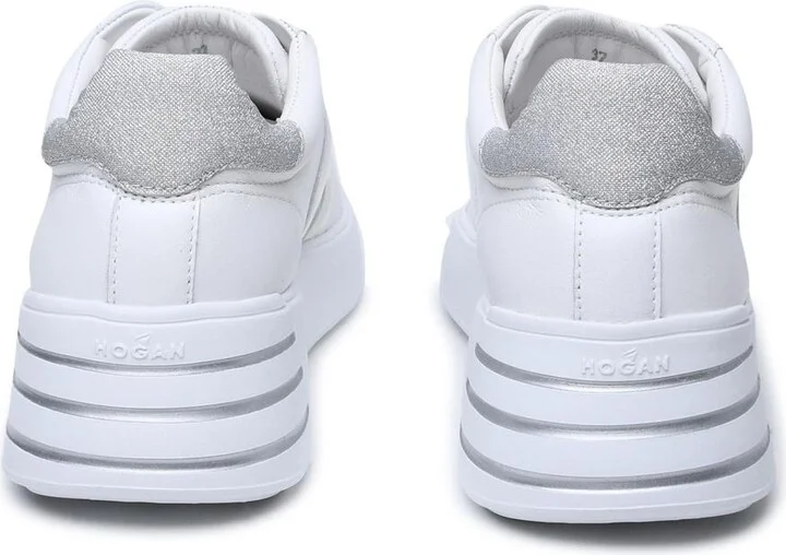 Hogan White Leather Rebel Sneakers - Image 4