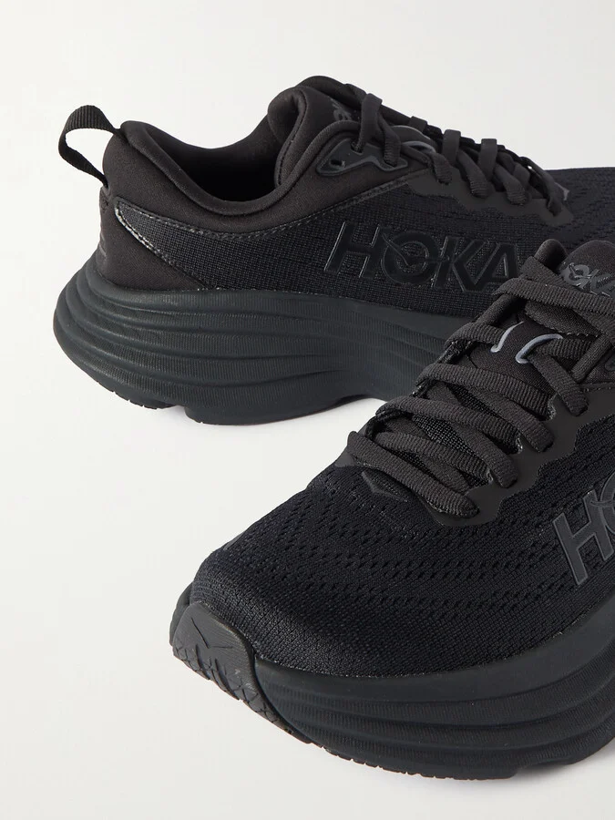 Hoka - Bondi 8 Rubber-trimmed Mesh Sneakers - Black - Image 4