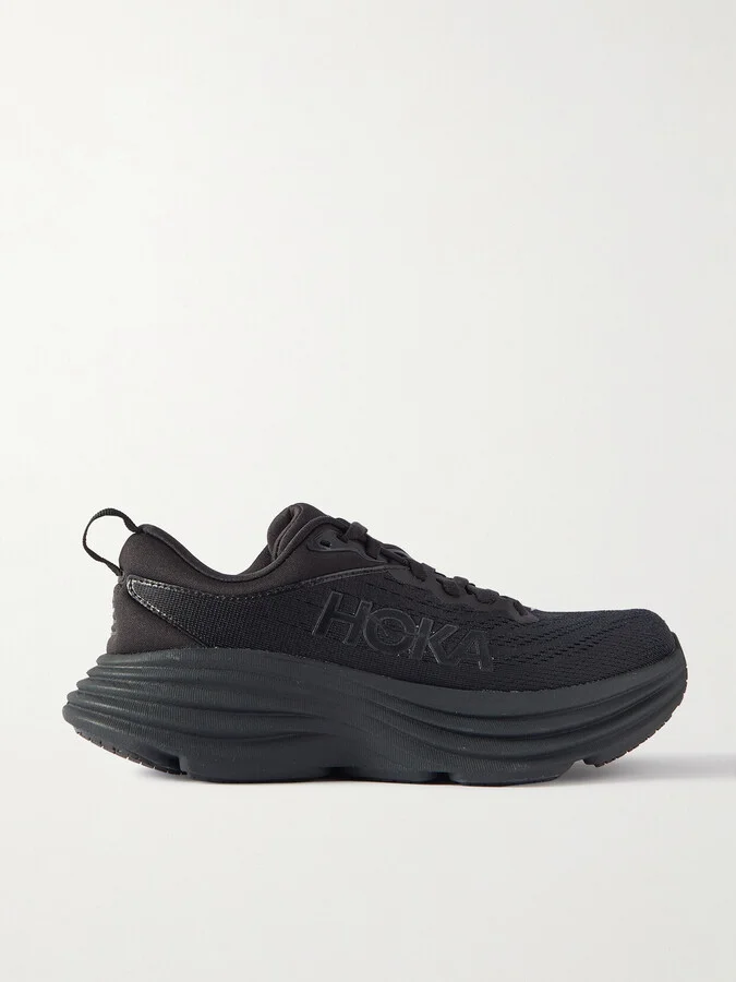 Hoka - Bondi 8 Rubber-trimmed Mesh Sneakers - Black