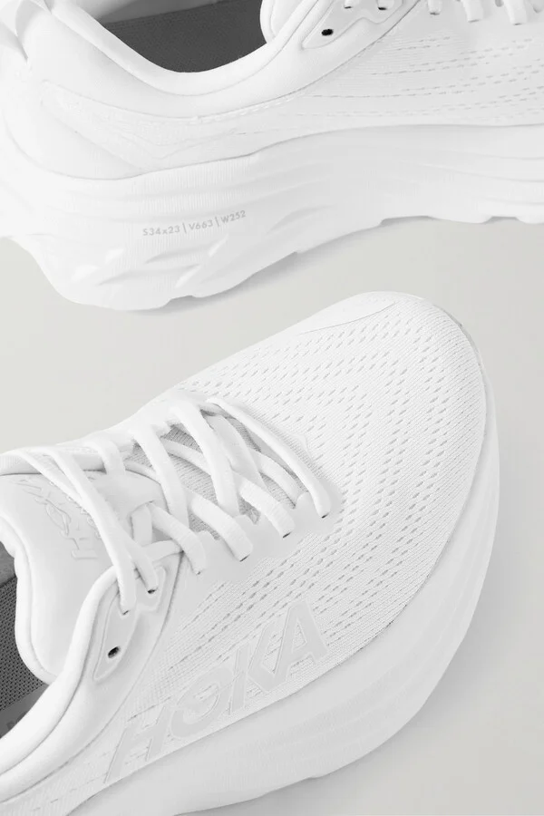 Hoka - Bondi 8 Rubber-trimmed Mesh Sneakers - White - Image 4
