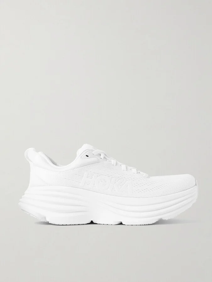 Hoka - Bondi 8 Rubber-trimmed Mesh Sneakers - White