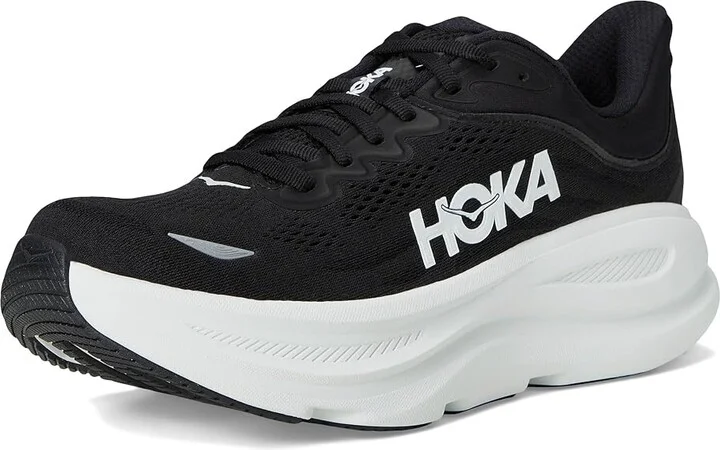 Hoka Bondi 9 Men's Shoes Black/White : 7.5 D - Medium, Rubber - Image 5