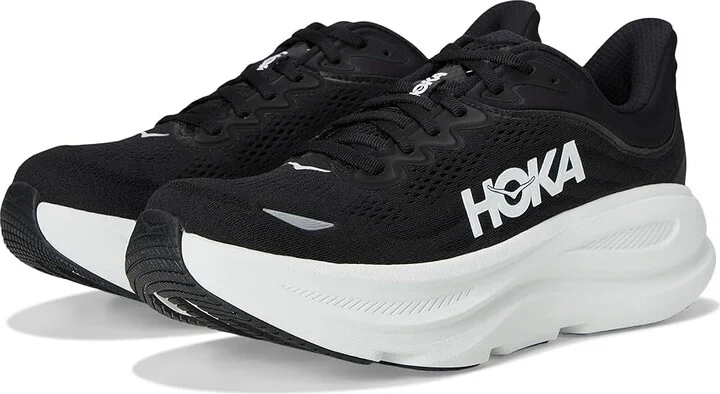 Hoka Bondi 9 Men's Shoes Black/White : 7.5 D - Medium, Rubber