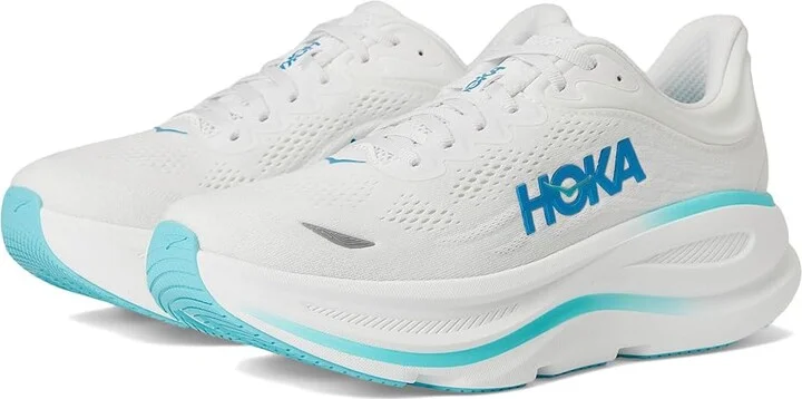 Hoka Bondi 9 Men's Shoes White/Hoka Blue : 11.5 D - Medium, Rubber