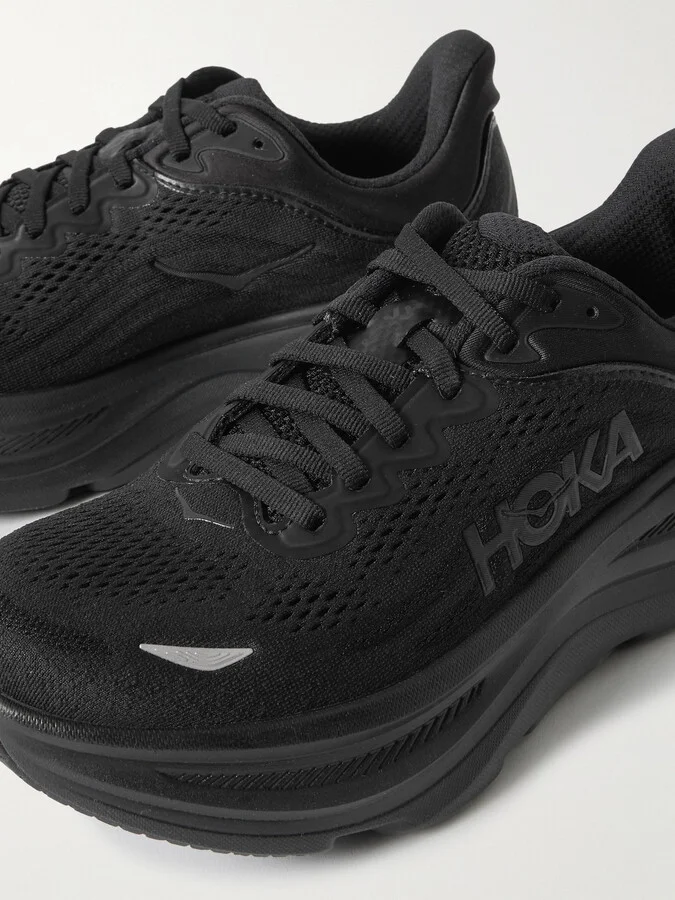 Hoka - Bondi 9 Rubber-trimmed Mesh Sneakers - Black - Image 4