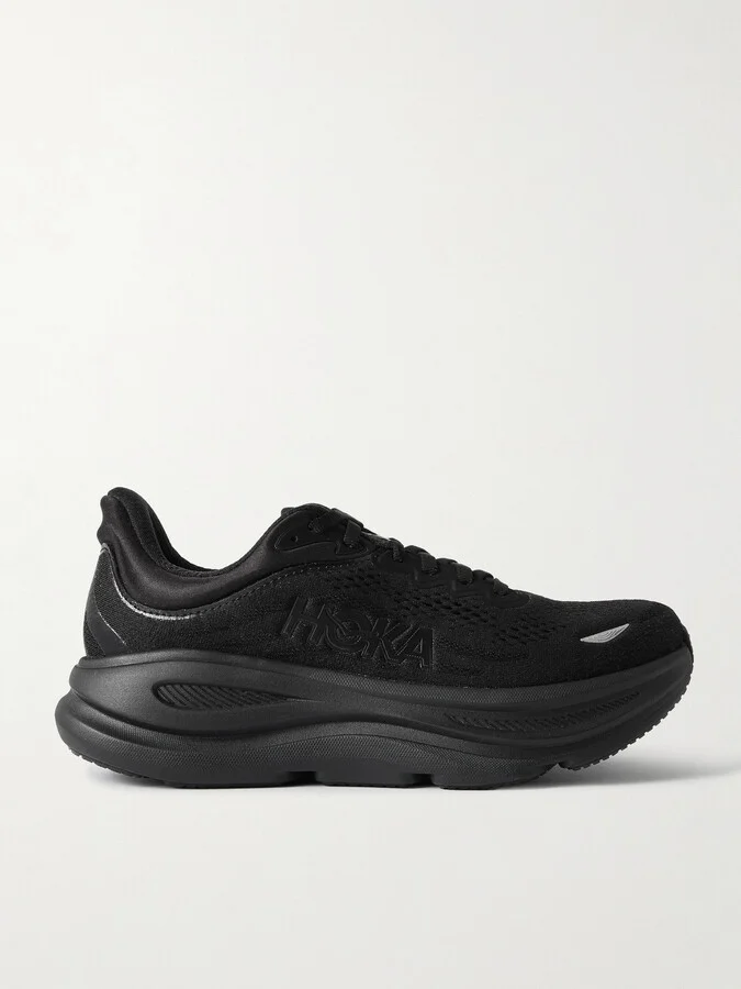 Hoka - Bondi 9 Rubber-trimmed Mesh Sneakers - Black