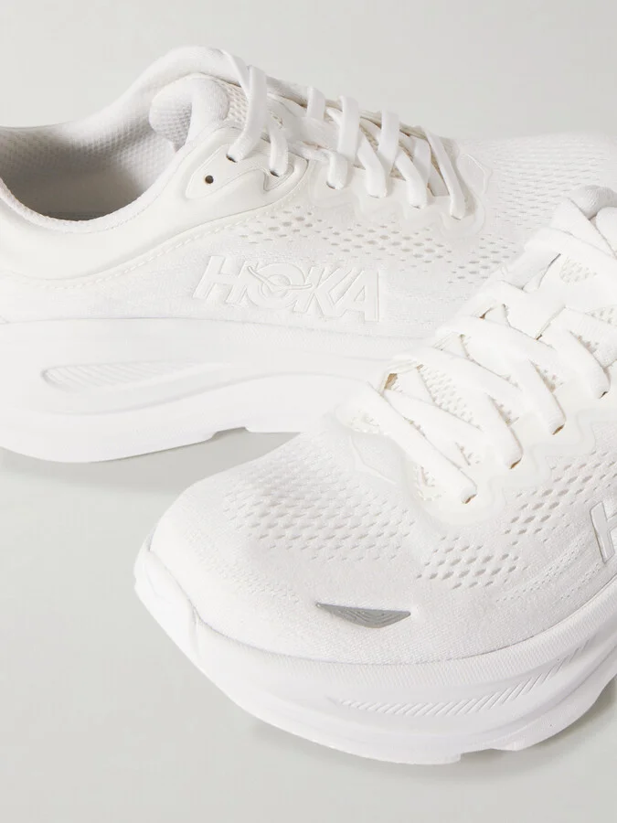 Hoka - Bondi 9 Rubber-trimmed Mesh Sneakers - White - Image 4