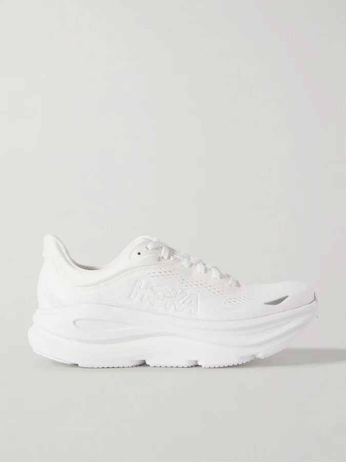 Hoka - Bondi 9 Rubber-trimmed Mesh Sneakers - White