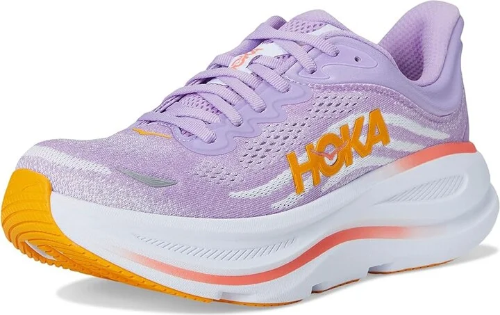 Hoka Bondi 9 Women's Shoes Aster Flower/Starlight Glow : 8.5 B - Medium, Synthetic - Image 5