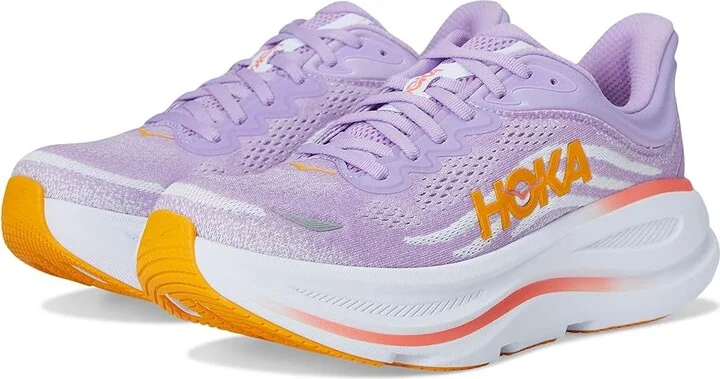 Hoka Bondi 9 Women's Shoes Aster Flower/Starlight Glow : 8.5 B - Medium, Synthetic