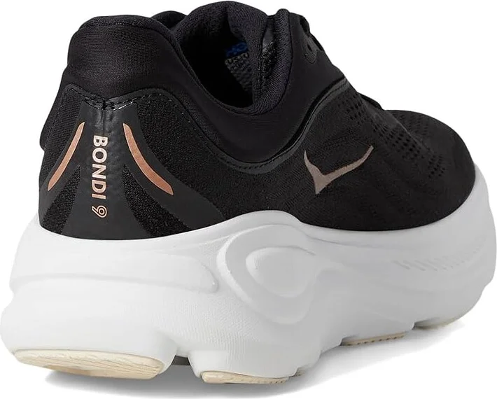 Hoka Bondi 9 Women's Shoes Black/Rose Gold : 11 B - Medium, Synthetic - Image 4