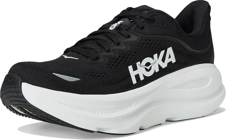 Hoka Bondi 9 Women's Shoes Black/White : 7 B - Medium, Synthetic - Image 5