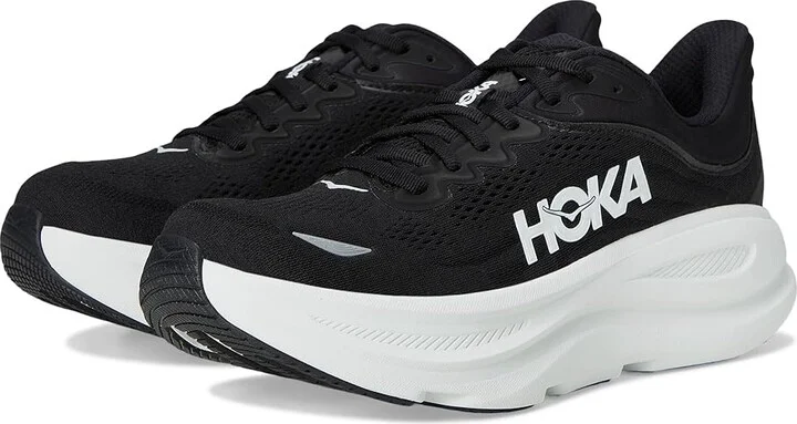 Hoka Bondi 9 Women's Shoes Black/White : 7 B - Medium, Synthetic
