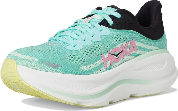 Hoka Bondi 9 Women's Shoes Blue Spark/Mint Fluorite : 7 B - Medium, Synthetic - Image 5