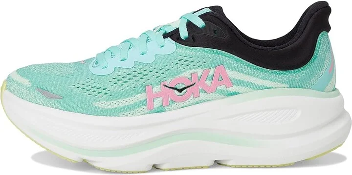 Hoka Bondi 9 Women's Shoes Blue Spark/Mint Fluorite : 7 B - Medium, Synthetic - Image 6
