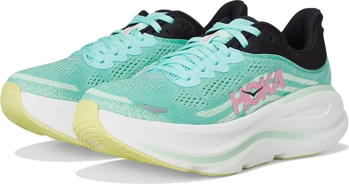 Hoka Bondi 9 Women's Shoes Blue Spark/Mint Fluorite : 7 B - Medium, Synthetic