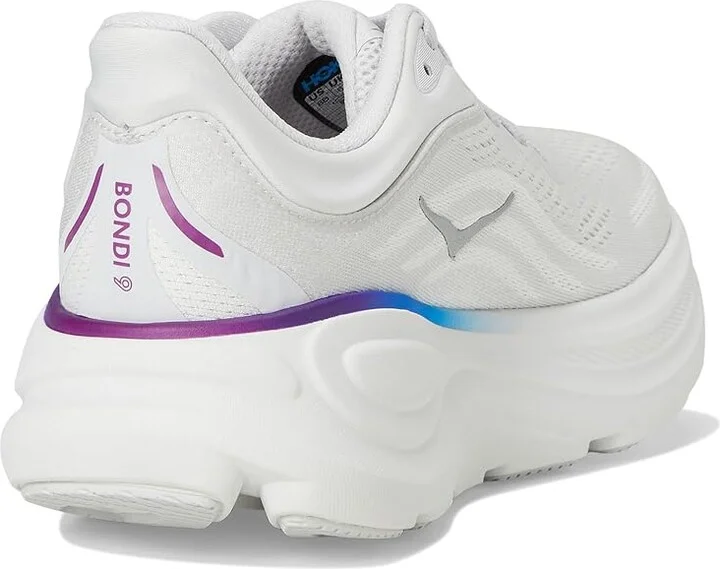 Hoka Bondi 9 Women's Shoes Cosmic Grey/White : 7 B - Medium, Synthetic - Image 4