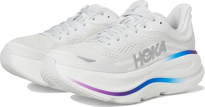 Hoka Bondi 9 Women's Shoes Cosmic Grey/White : 7 B - Medium, Synthetic