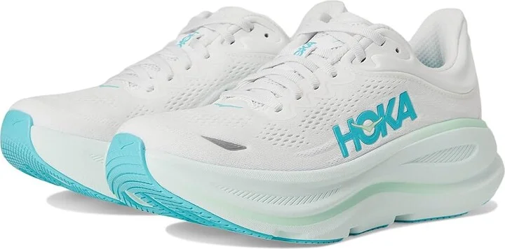 Hoka Bondi 9 Women's Shoes Frost/Cielo Blue : 7 B - Medium, Synthetic