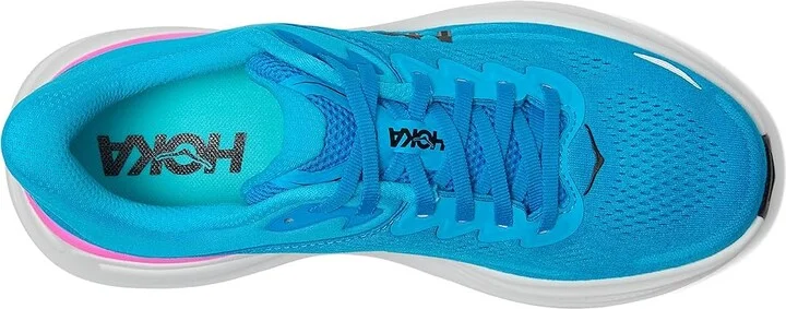Hoka Bondi 9 Women's Shoes Skyward Blue/Neon Fuchsia : 11 B - Medium, Synthetic - Image 2