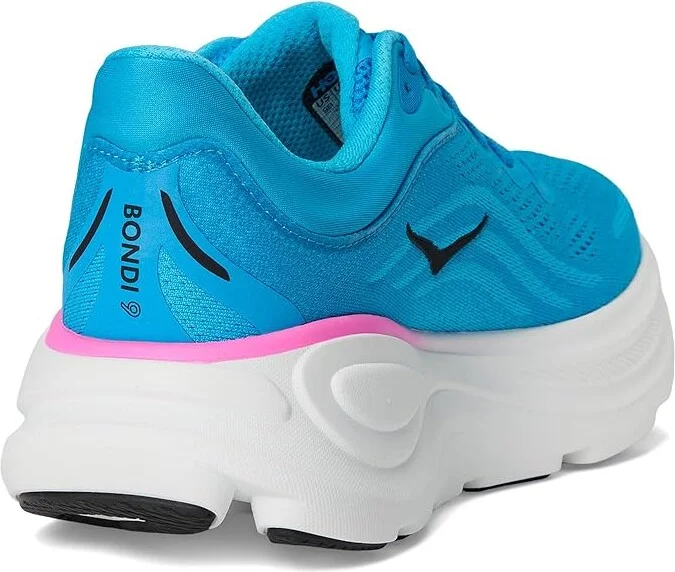Hoka Bondi 9 Women's Shoes Skyward Blue/Neon Fuchsia : 11 B - Medium, Synthetic - Image 4