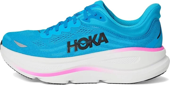 Hoka Bondi 9 Women's Shoes Skyward Blue/Neon Fuchsia : 11 B - Medium, Synthetic - Image 6