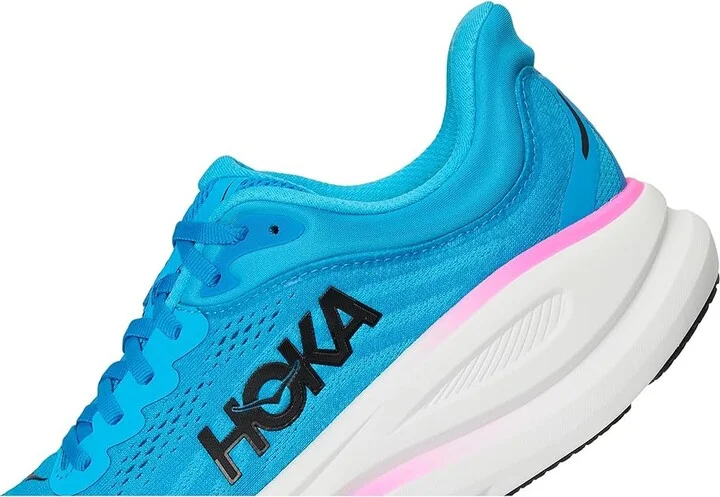 Hoka Bondi 9 Women's Shoes Skyward Blue/Neon Fuchsia : 11 B - Medium, Synthetic - Image 7