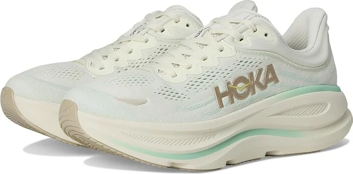 Hoka Bondi 9 Women's Shoes Truffle Salt/Sea Glass : 9 B - Medium, Synthetic