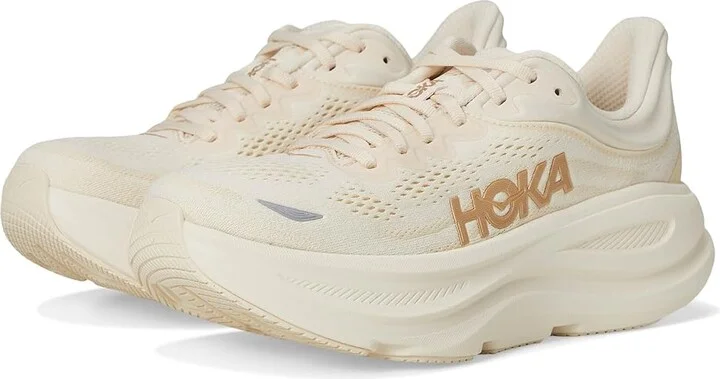 Hoka Bondi 9 Women's Shoes Vanilla/Birch : 7 B - Medium, Synthetic