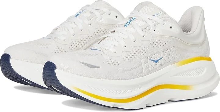 Hoka Bondi 9 Women's Shoes White/Grout : 6.5 B - Medium, Synthetic