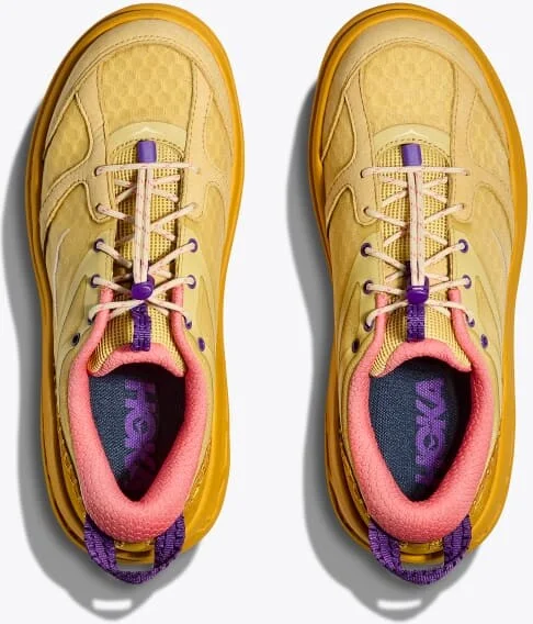 HOKA Bondi B3LS Shoes in Flaxseed/Varsity Yellow - Image 2