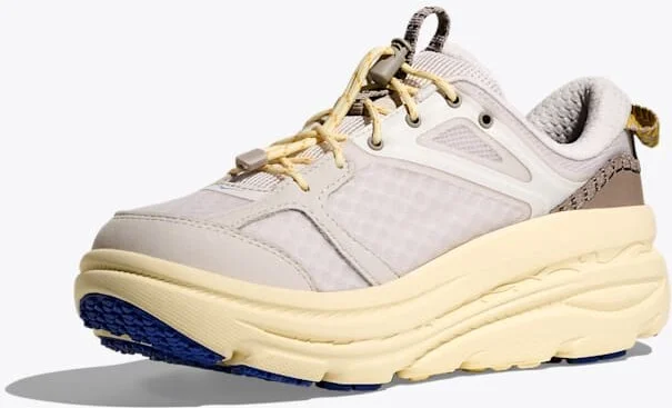HOKA Bondi B3LS Shoes in Grout/Vintage Yellow - Image 3