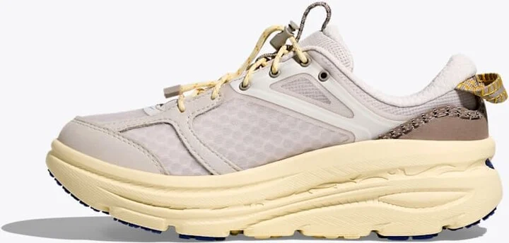 HOKA Bondi B3LS Shoes in Grout/Vintage Yellow - Image 8