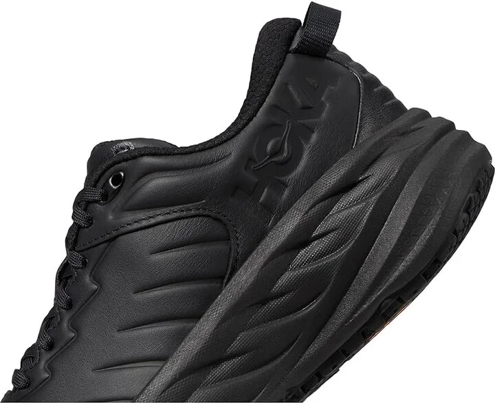 Hoka Bondi Slip Resistant Women's Shoes Black/Black : 10 B - Medium, Leather - Image 4