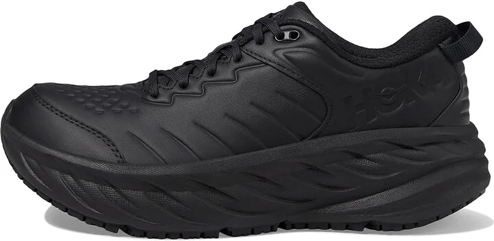 Hoka Bondi Slip Resistant Women's Shoes Black/Black : 10 B - Medium, Leather - Image 6