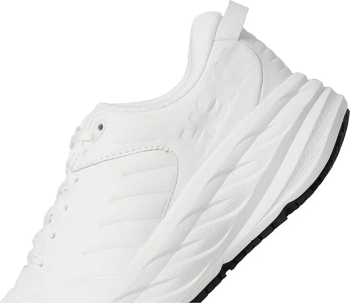 Hoka Bondi Slip Resistant Women's Shoes Frost/Frost : 5 B - Medium, Leather - Image 3