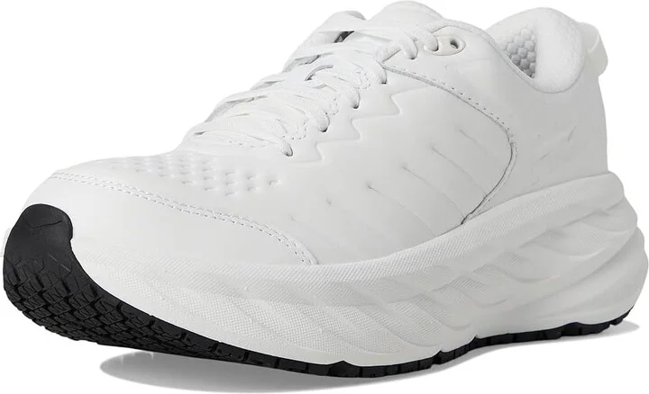 Hoka Bondi Slip Resistant Women's Shoes Frost/Frost : 5 B - Medium, Leather - Image 5