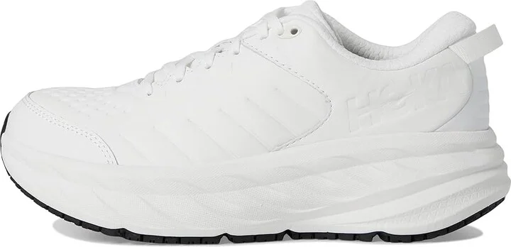 Hoka Bondi Slip Resistant Women's Shoes Frost/Frost : 5 B - Medium, Leather - Image 6