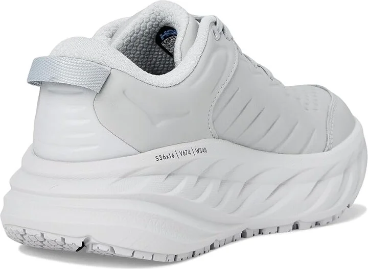 Hoka Bondi Slip Resistant Women's Shoes Harbor Mist/Lunar Rock : 6.5 B - Medium, Leather - Image 4