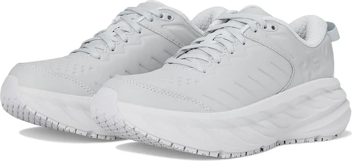 Hoka Bondi Slip Resistant Women's Shoes Harbor Mist/Lunar Rock : 6.5 B - Medium, Leather