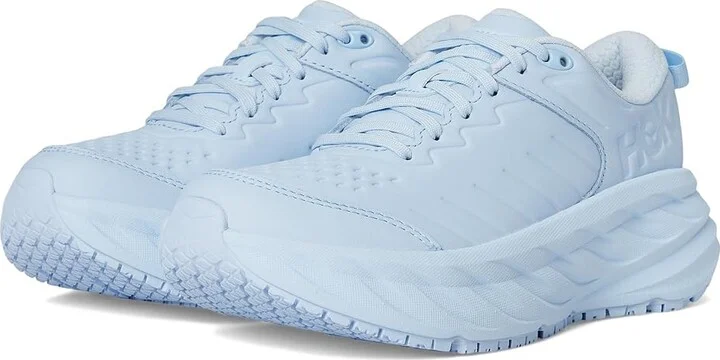Hoka Bondi Slip Resistant Women's Shoes Ice Water/Ice Water : 6 B - Medium, Leather