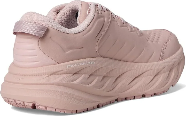 Hoka Bondi Slip Resistant Women's Shoes Peach Whip/Peach Whip : 5 B - Medium, Leather - Image 4