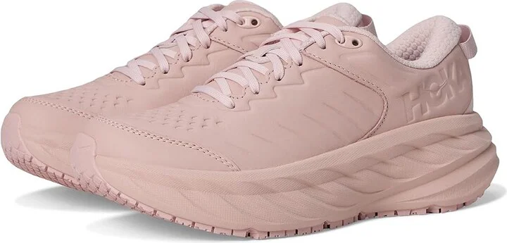 Hoka Bondi Slip Resistant Women's Shoes Peach Whip/Peach Whip : 5 B - Medium, Leather