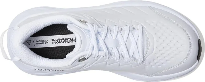 Hoka Bondi Slip Resistant Women's Shoes White : 7 D - Wide, Leather - Image 2